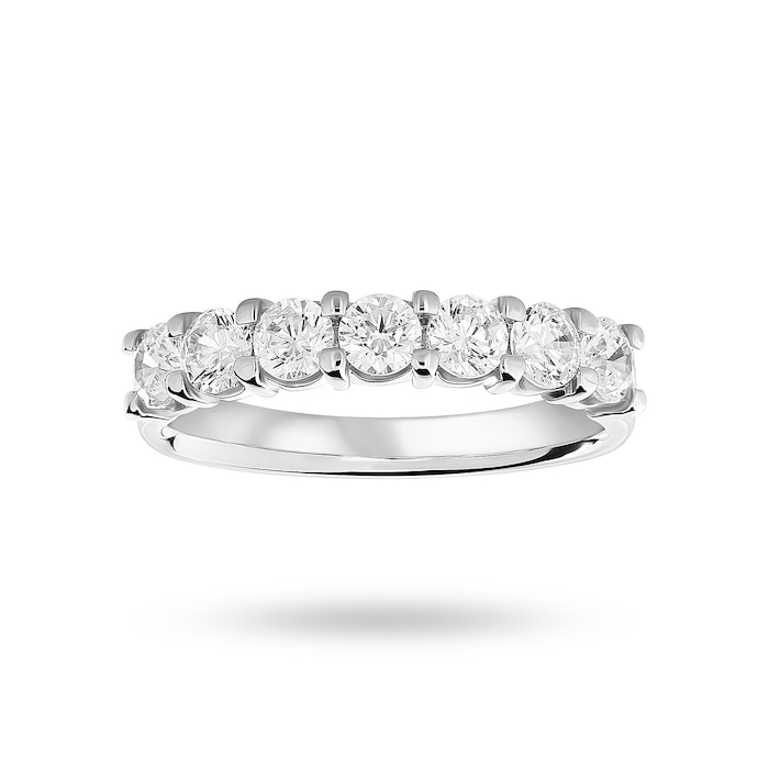 Goldsmiths 9 Carat White Gold 1.00 Carat Brilliant Cut Under Bezel Half Eternity Ring