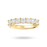 Goldsmiths 9 Carat Yellow Gold 1.00 Carat Brilliant Cut Under Bezel Half Eternity Ring - Ring Size N.5