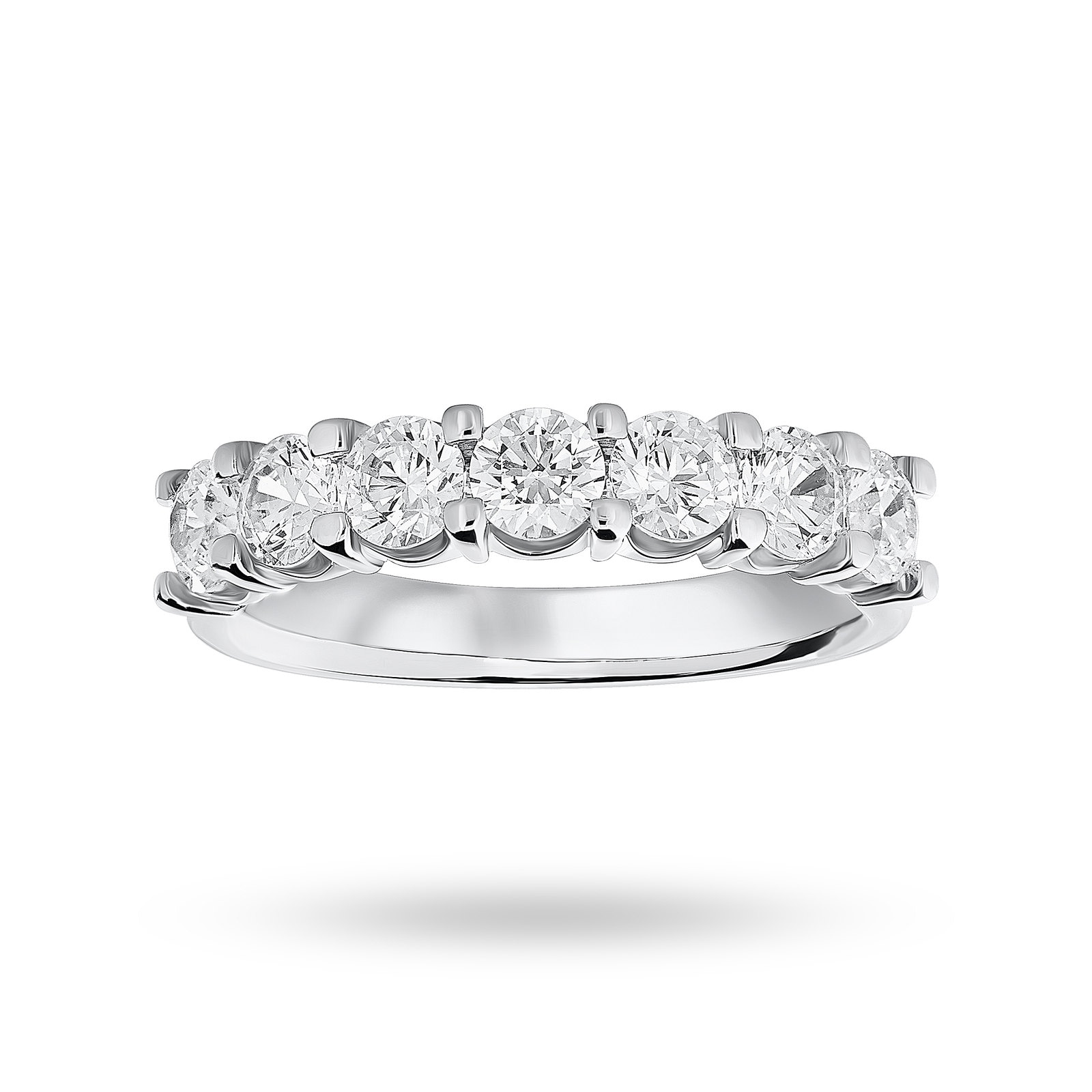 Goldsmiths Platinum 1.30 Carat Brilliant Cut Under Bezel Half Eternity Ring Goldsmiths Platinum 1.30 Carat Brilliant Cut Under Bezel Half Eternity Ring