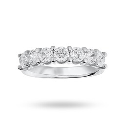 06504387 - 18 Carat White Gold 1.30 Carat Brilliant Cut Under Bezel Half Eternity Ring