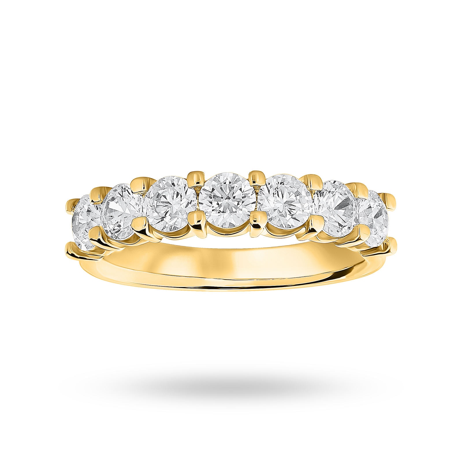 18 Carat Yellow Gold 1.30 Carat Brilliant Cut Under Bezel Half Eternity Ring - Ring Size J