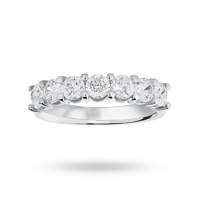 Goldsmiths 9 Carat White Gold 1.30 Carat Brilliant Cut Under Bezel Half Eternity Ring - Ring Size P.5