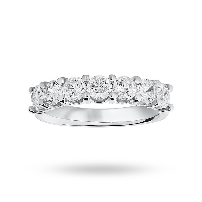 Goldsmiths 9 Carat White Gold 1.30 Carat Brilliant Cut Under Bezel Half Eternity Ring - Ring Size V.5