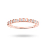 Goldsmiths 9 Carat Rose Gold 0.30 Carat Brilliant Cut Bar Half Eternity Ring - Ring Size V.5