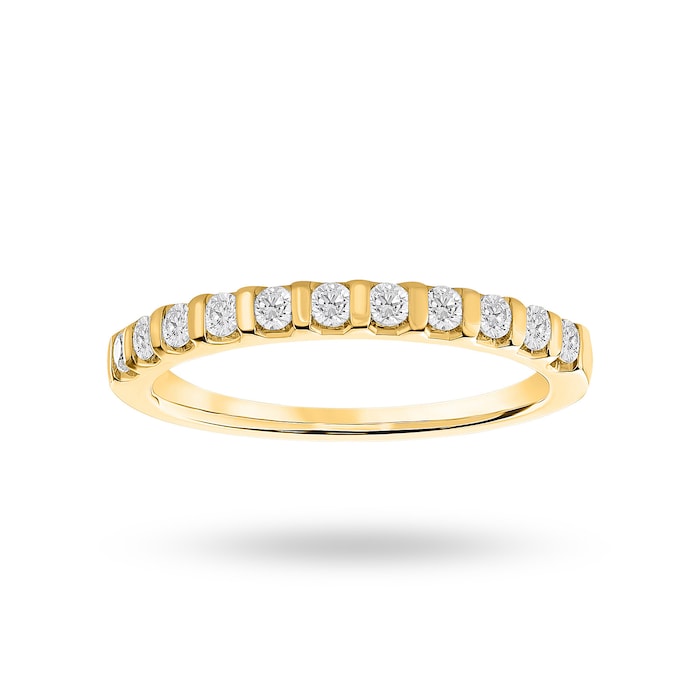 Goldsmiths 9 Carat Yellow Gold 0.30 Carat Brilliant Cut Bar Half Eternity Ring - Ring Size V.5
