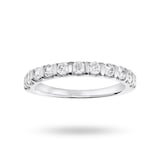 Goldsmiths 18 Carat White Gold 0.50 Carat Brilliant Cut Bar Half Eternity Ring - Ring Size V.5