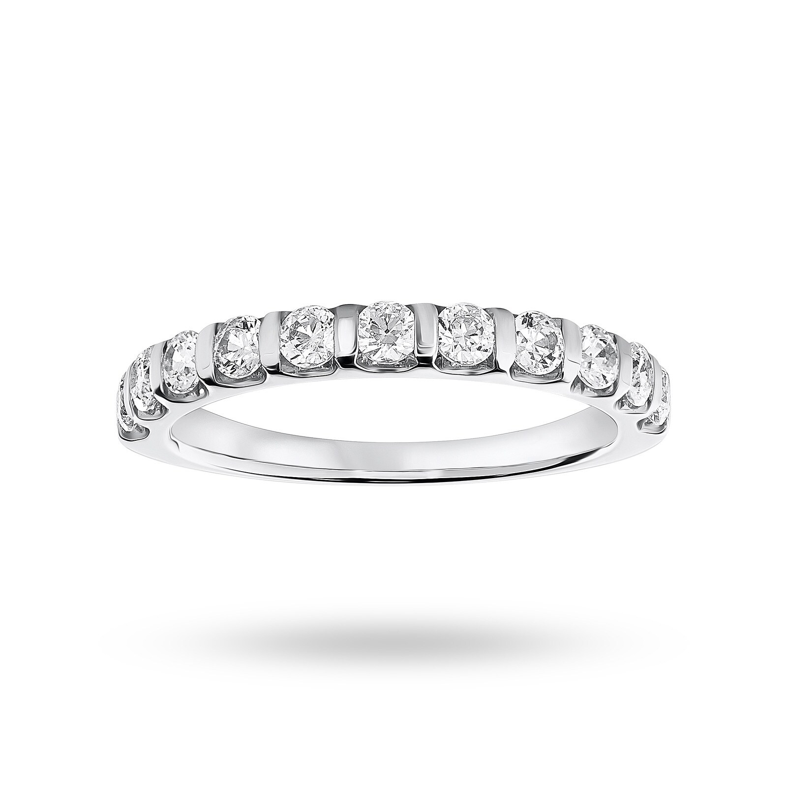 9 Carat White Gold 0.50 Carat Brilliant Cut Bar Half Eternity Rin