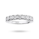 Goldsmiths 18 Carat White Gold 0.77 Carat Brilliant Cut Bar Half Eternity Ring