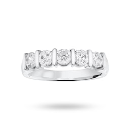 06504472 - Platinum 0.90 Carat Brilliant Cut Bar Half Eternity Ring