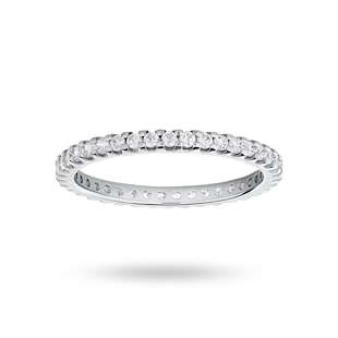 Goldsmiths 18 Carat White Gold 0.50 Carat Brilliant Cut Claw Set Full Eternity Ring