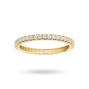Goldsmiths 18 Carat Yellow Gold 0.50 Carat Brilliant Cut Claw Set Full Eternity Ring