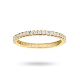 Goldsmiths 18 Carat Yellow Gold 0.50 Carat Brilliant Cut Claw Set Full Eternity Ring - Ring Size J