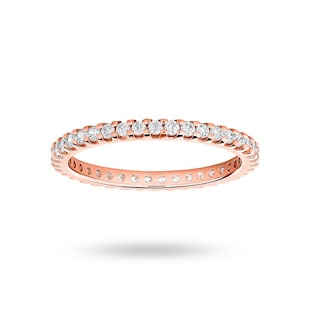 Goldsmiths 9 Carat Rose Gold 0.50 Carat Brilliant Cut Claw Set Full Eternity Ring