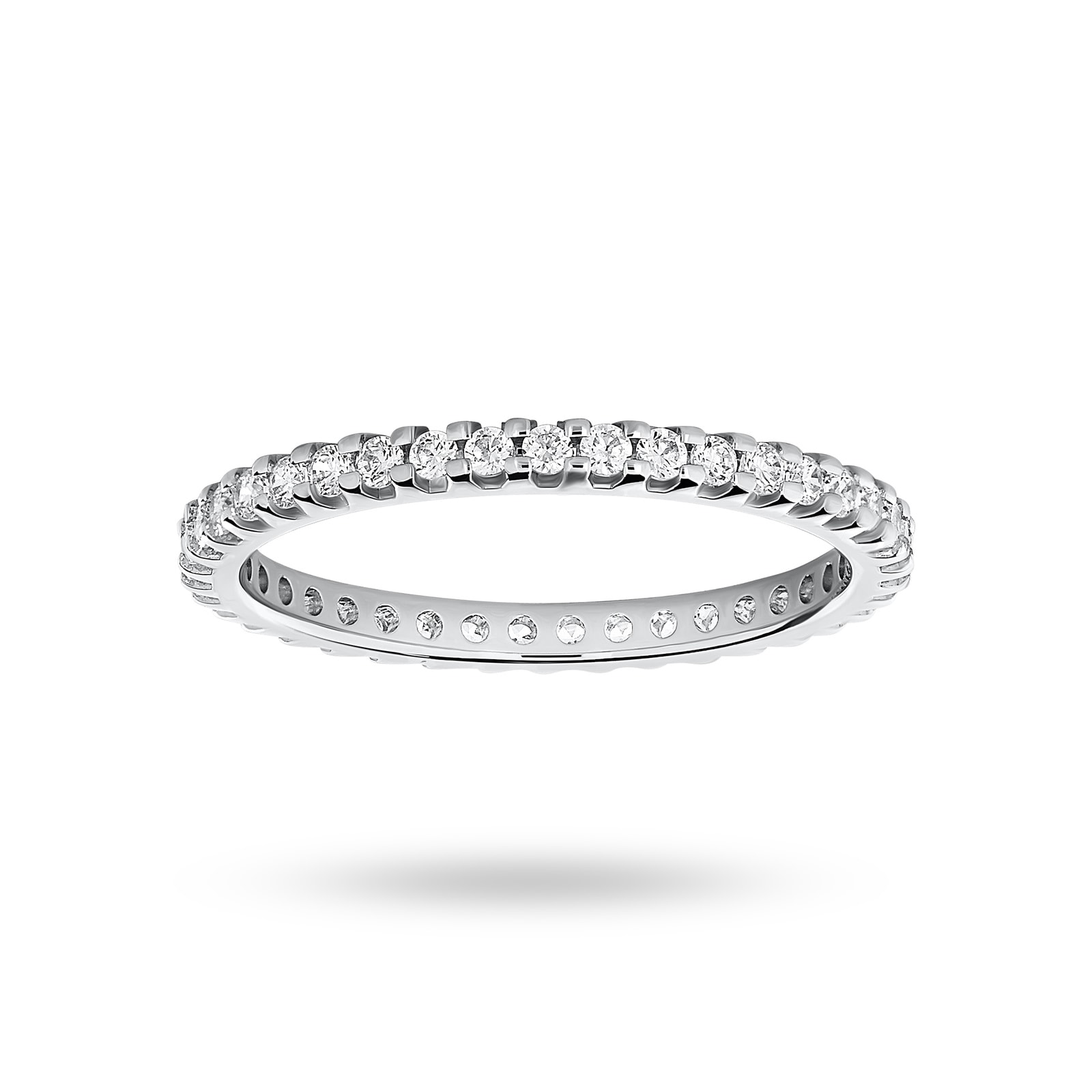 Goldsmiths 9 Carat White Gold 0.50 Carat Brilliant Cut Claw Set Full Eternity Ring - Ring Size P