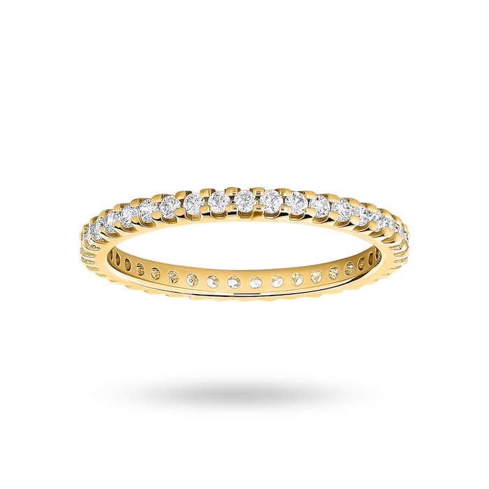 Goldsmiths 9 Carat Yellow Gold 0.50 Carat Brilliant Cut Claw Set Full Eternity Ring - Ring Size J