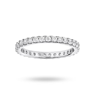Goldsmiths Platinum 0.75 Carat Brilliant Cut Claw Set Full Eternity Ring