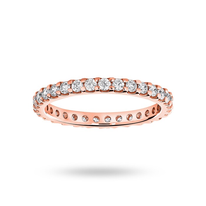 Goldsmiths 18 Carat Rose Gold 0.75 Carat Brilliant Cut Claw Set Full Eternity Ring - Ring Size L