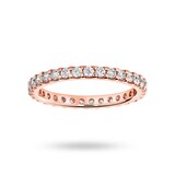 Goldsmiths 18 Carat Rose Gold 0.75 Carat Brilliant Cut Claw Set Full Eternity Ring