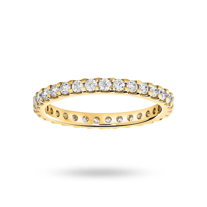 Goldsmiths 9 Carat Yellow Gold 0.75 Carat Brilliant Cut Claw Set Full Eternity Ring - Ring Size V.5