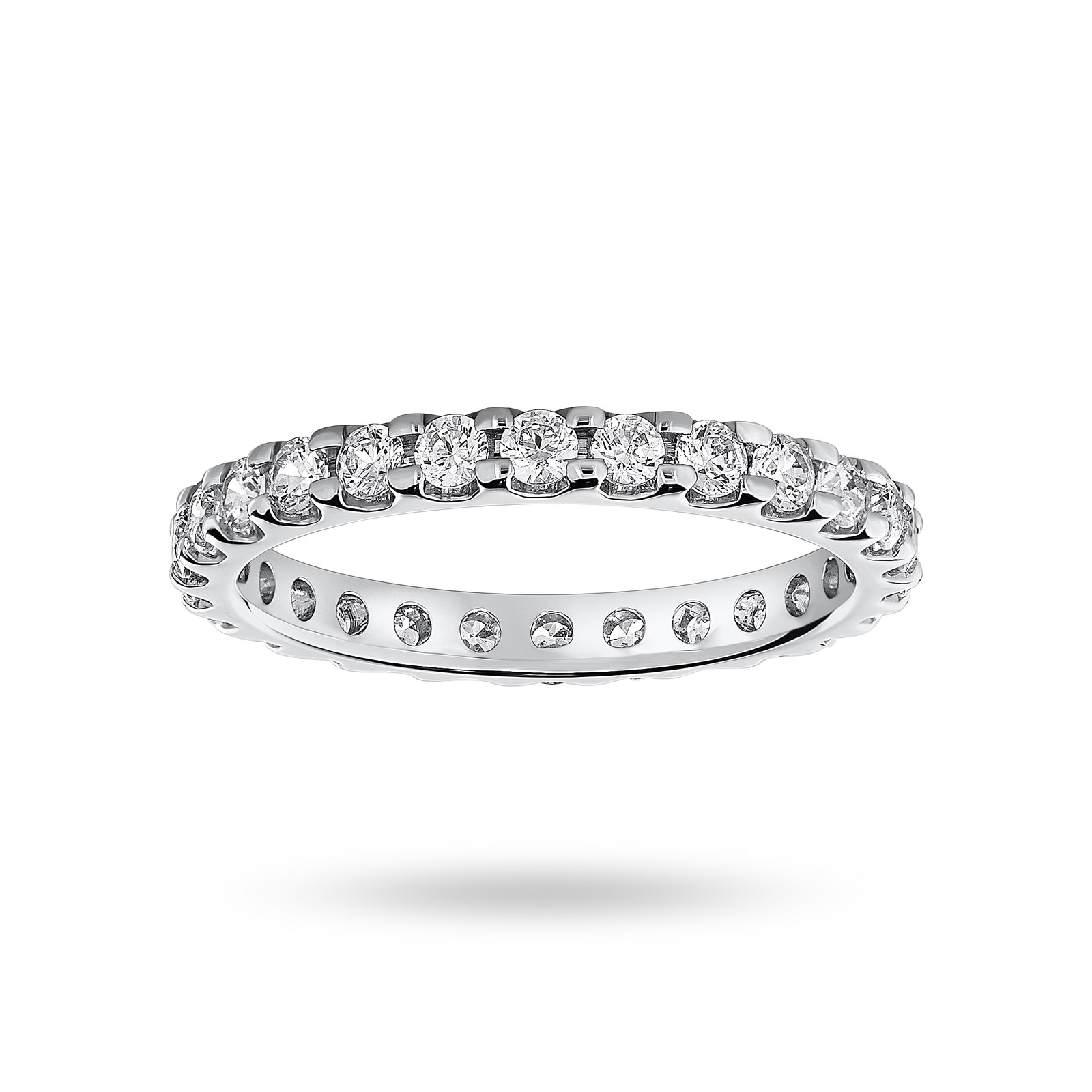Platinum 1.00 Carat Brilliant Cut Claw Set Full Eternity Ring - Ring Size O