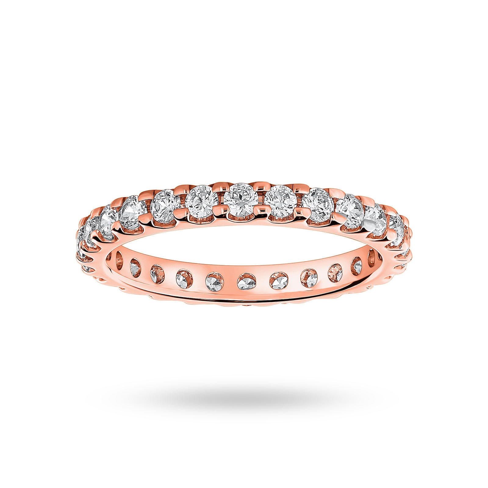 18 Carat Rose Gold 1.00 Carat Brilliant Cut Claw Set Full Eternity Ring - Ring Size M