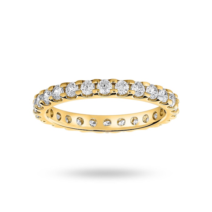 Goldsmiths 18 Carat Yellow Gold 1.00 Carat Brilliant Cut Claw Set Full Eternity Ring