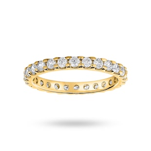 Goldsmiths 18 Carat Yellow Gold 1.00 Carat Brilliant Cut Claw Set Full Eternity Ring