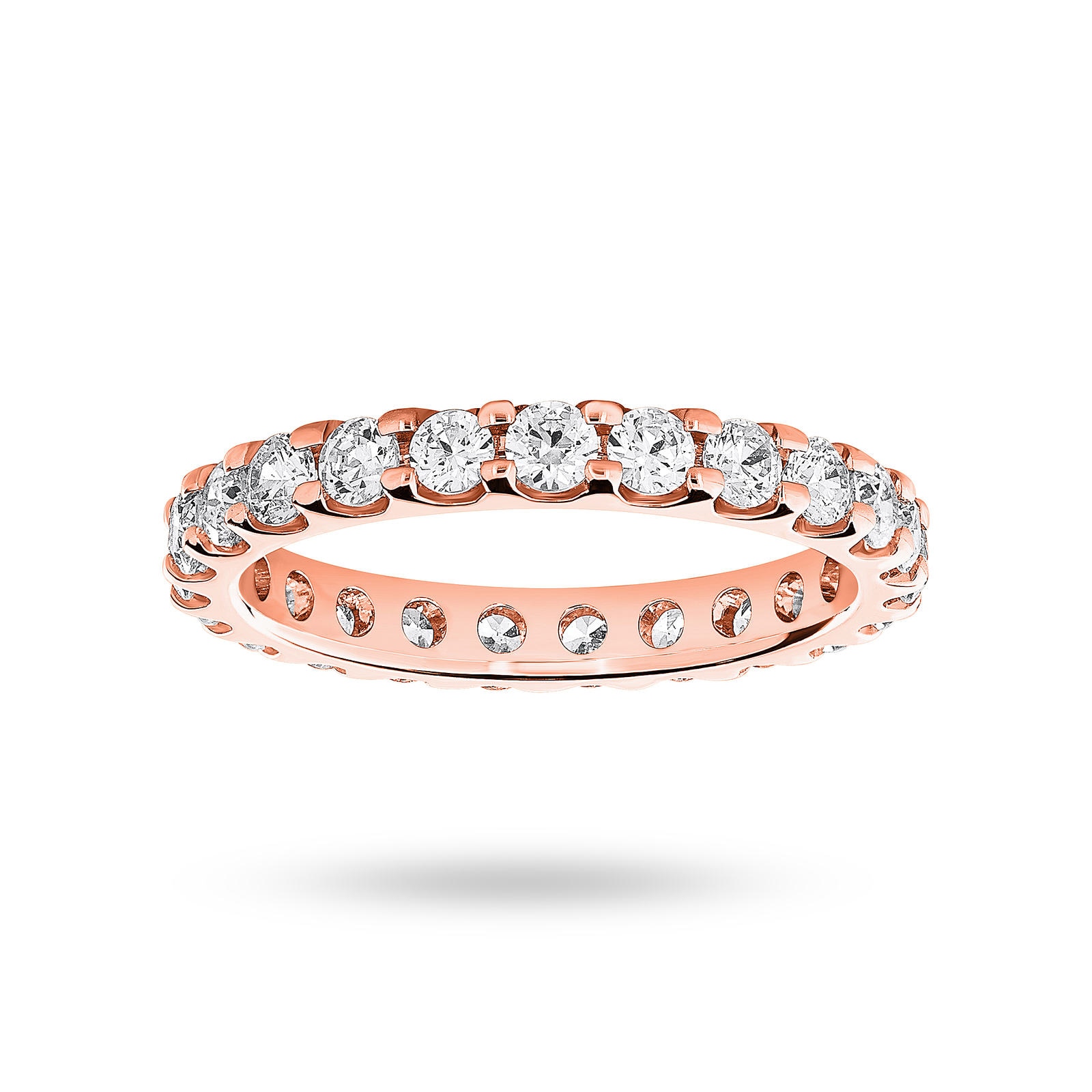 18 Carat Rose Gold 1.50 Carat Brilliant Cut Claw Set Full Eternity Ring - Ring Size N