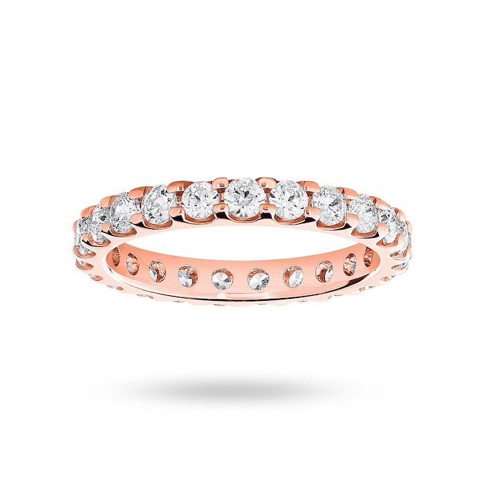 Goldsmiths 18 Carat Rose Gold 1.50 Carat Brilliant Cut Claw Set Full Eternity Ring