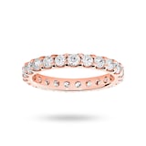 Goldsmiths 18 Carat Rose Gold 1.50 Carat Brilliant Cut Claw Set Full Eternity Ring - Ring Size V.5