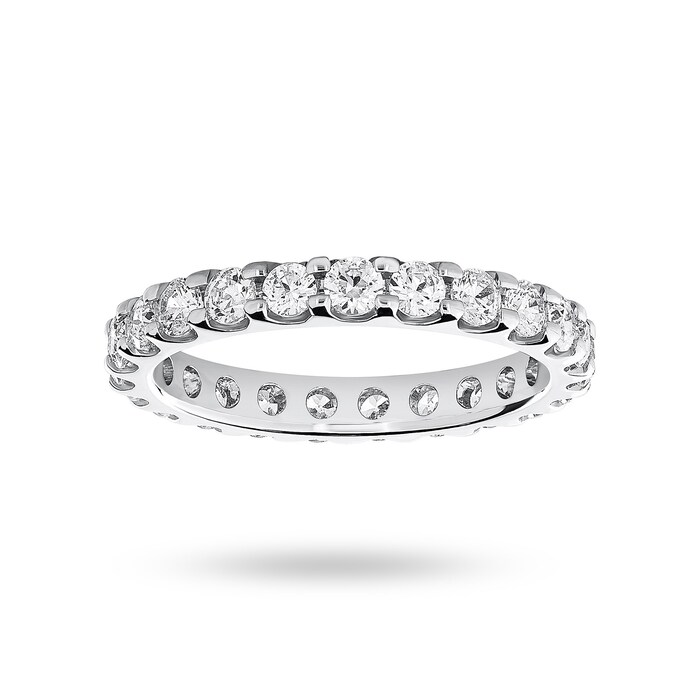 Goldsmiths 18 Carat White Gold 1.50 Carat Brilliant Cut Claw Set Full Eternity Ring - Ring Size M.5