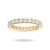 Goldsmiths 18 Carat Yellow Gold 1.50 Carat Brilliant Cut Claw Set Full Eternity Ring