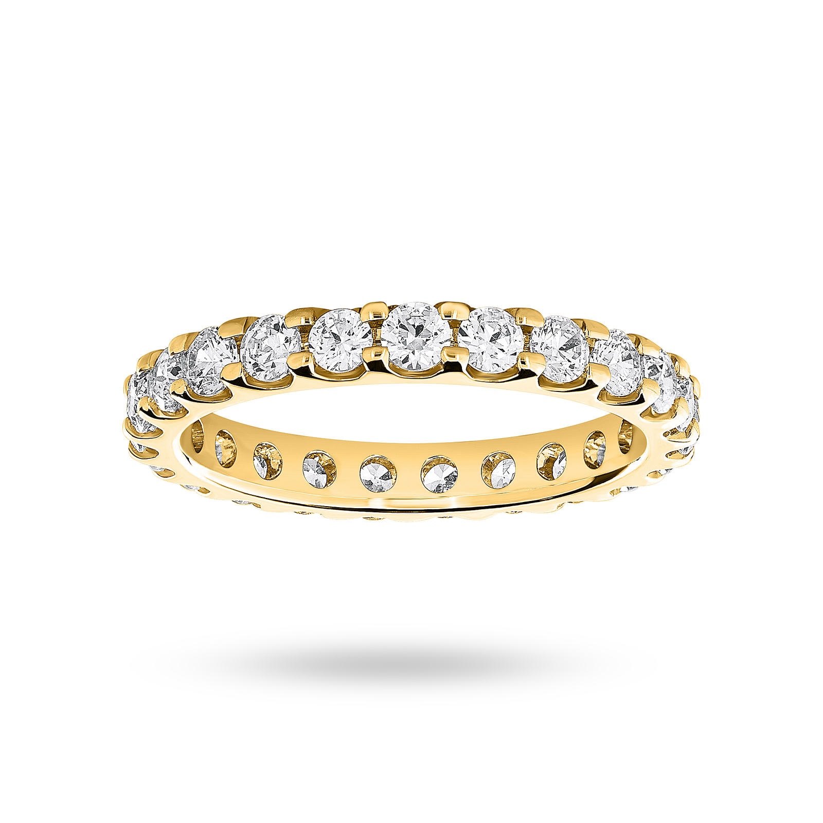 18 Carat Yellow Gold 1.50 Carat Brilliant Cut Claw Set Full Eternity Ring - Ring Size N