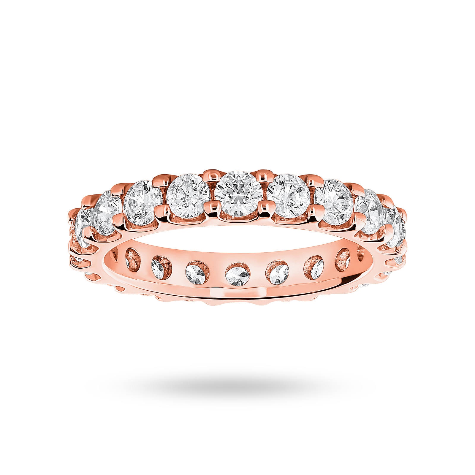 18 Carat Rose Gold 2.00 Carat Brilliant Cut Claw Set Full Eternity Ring - Ring Size P