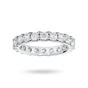 Goldsmiths 18 Carat White Gold 2.00 Carat Brilliant Cut Claw Set Full Eternity Ring