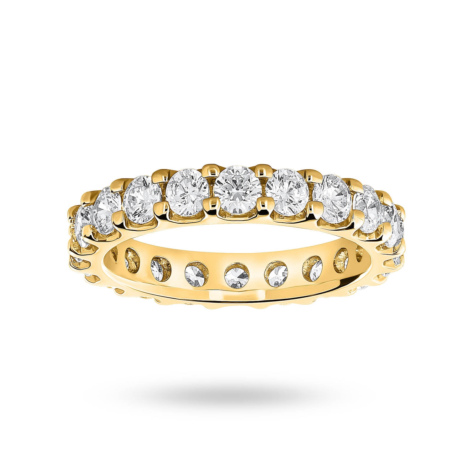 Goldsmiths 18 Carat Yellow Gold 2.00 Carat Brilliant Cut Claw Set Full Eternity Ring