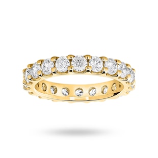Goldsmiths 18 Carat Yellow Gold 2.00 Carat Brilliant Cut Claw Set Full Eternity Ring