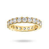 Goldsmiths 18 Carat Yellow Gold 2.00 Carat Brilliant Cut Claw Set Full Eternity Ring