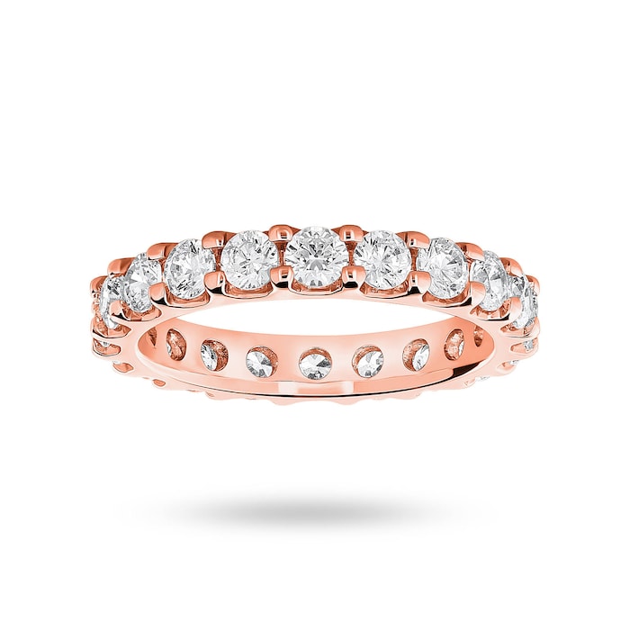 Goldsmiths 9 Carat Rose Gold 2.00 Carat Brilliant Cut Claw Set Full Eternity Ring