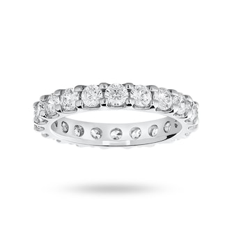 Goldsmiths 9 Carat White Gold 2.00 Carat Brilliant Cut Claw Set Full Eternity Ring