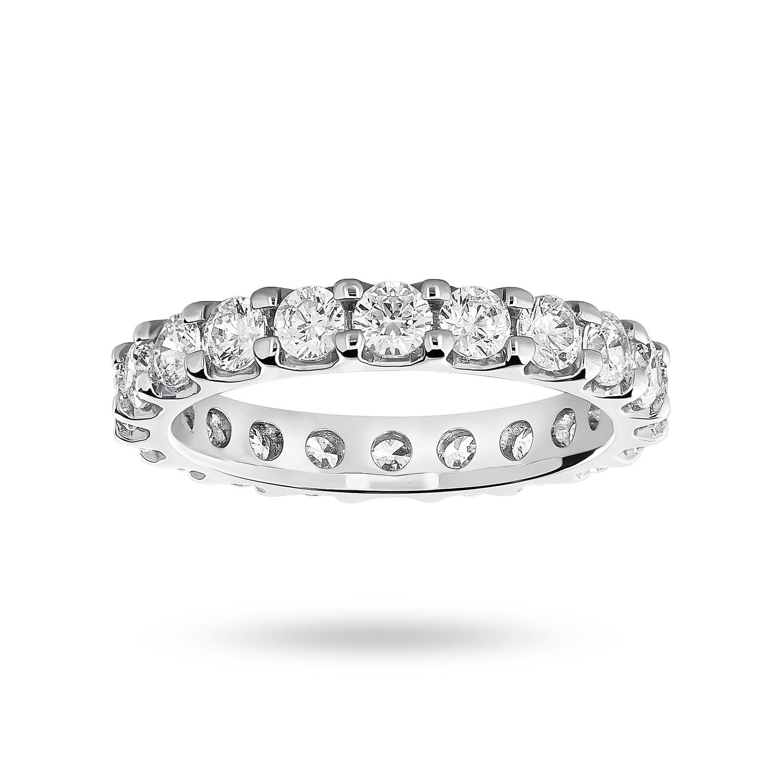 Goldsmiths 9 Carat White Gold 2.00 Carat Brilliant Cut Claw Set Full Eternity Ring - Ring Size K