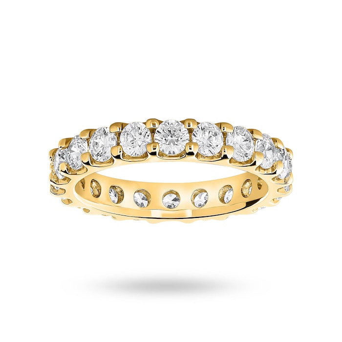 Goldsmiths 9 Carat Yellow Gold 2.00 Carat Brilliant Cut Claw Set Full Eternity Ring - Ring Size J
