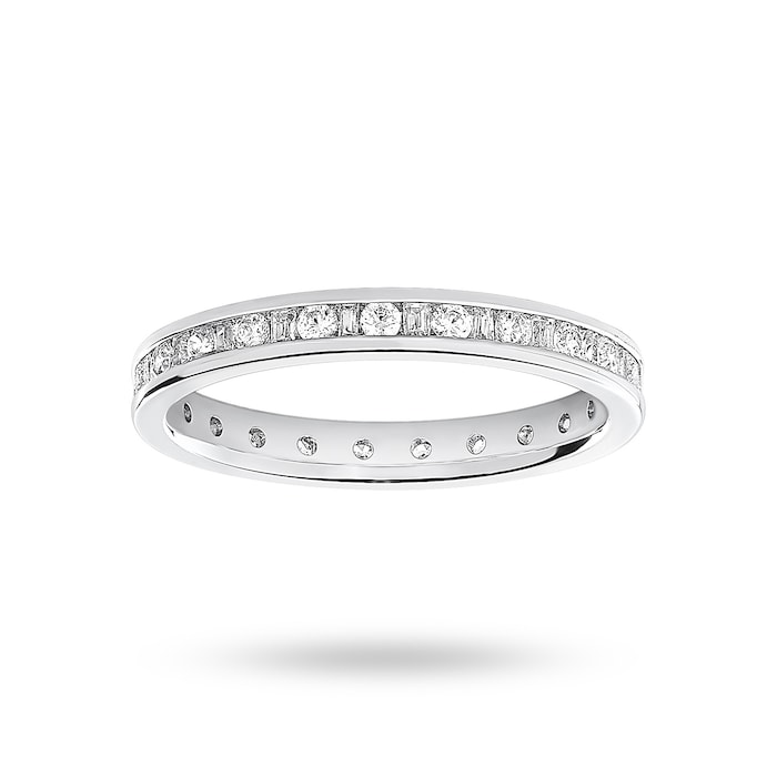 Goldsmiths Platinum 0.50 Carat Dot Dash Channel Set Full Eternity Ring - Ring Size Q.5