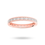 Goldsmiths 18 Carat Rose Gold 0.50 Carat  Dot Dash Channel Set Full Eternity Ring - Ring Size V.5