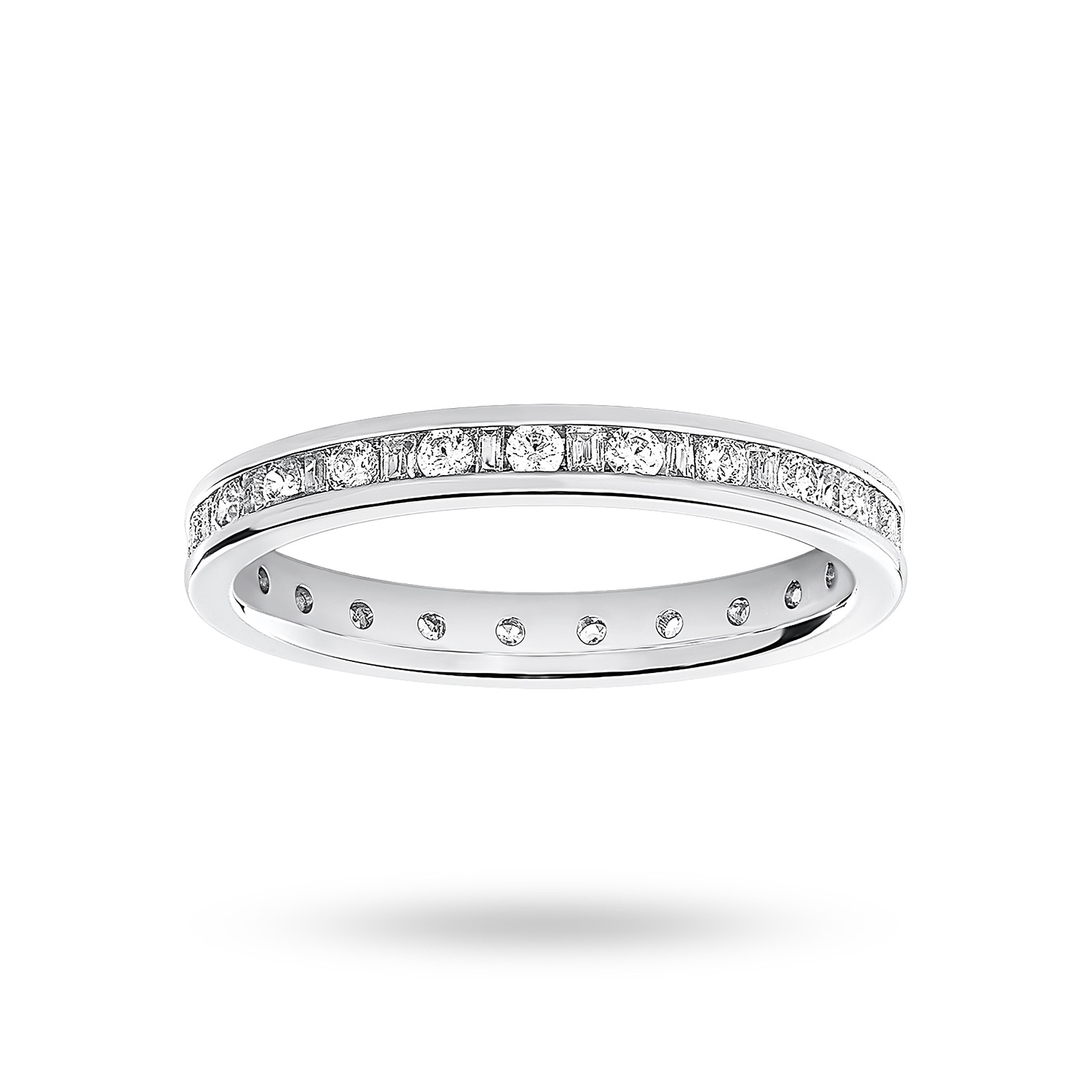 18 Carat White Gold 0.50 Carat Dot Dash Channel Set Full Eternity Ring - Ring Size M