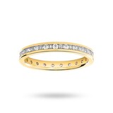 Goldsmiths 18 Carat Yellow Gold 0.50 Carat  Dot Dash Channel Set Full Eternity Ring - Ring Size J.5