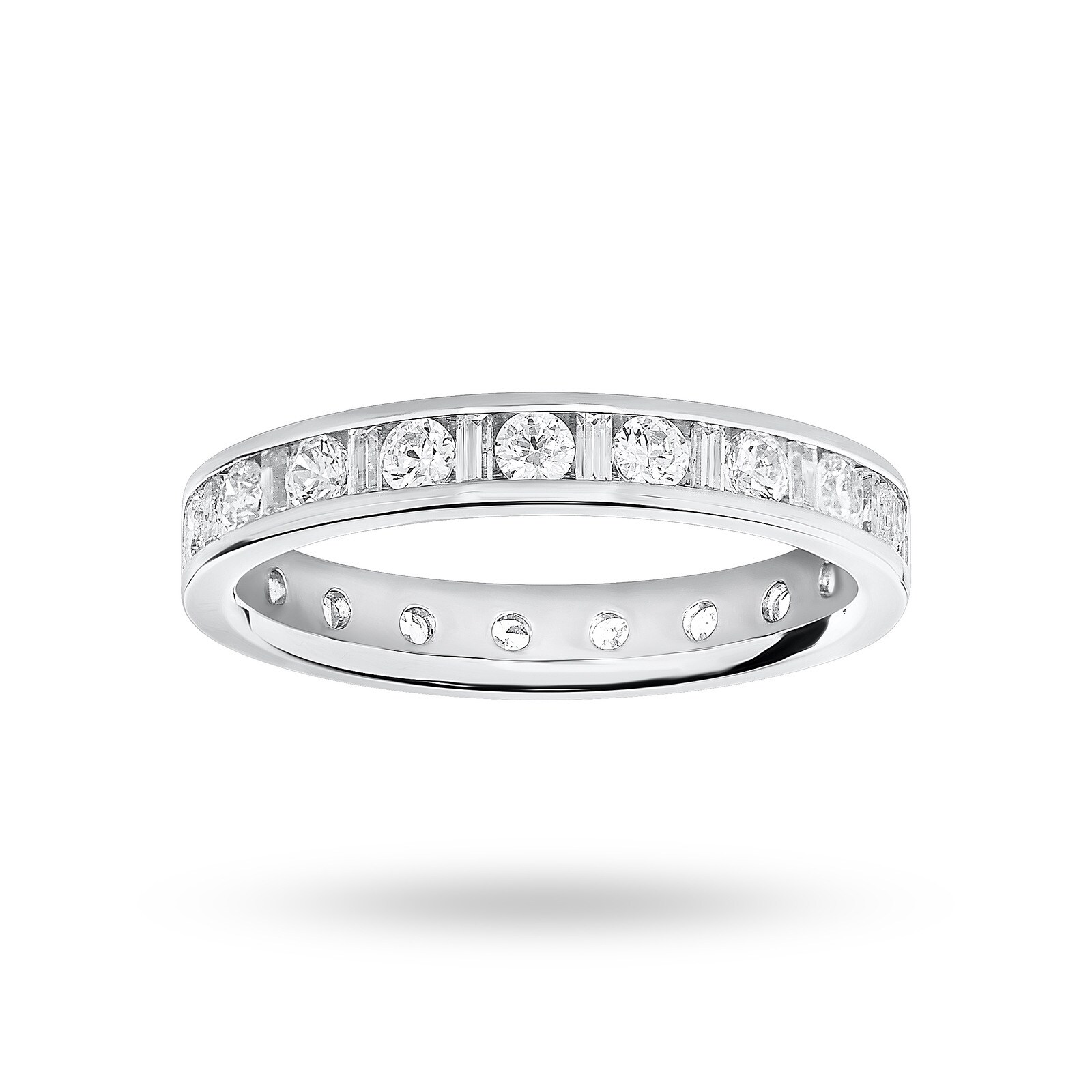 Platinum 1.00 Carat Dot Dash Channel Set Full Eternity Ring - Ring Size O