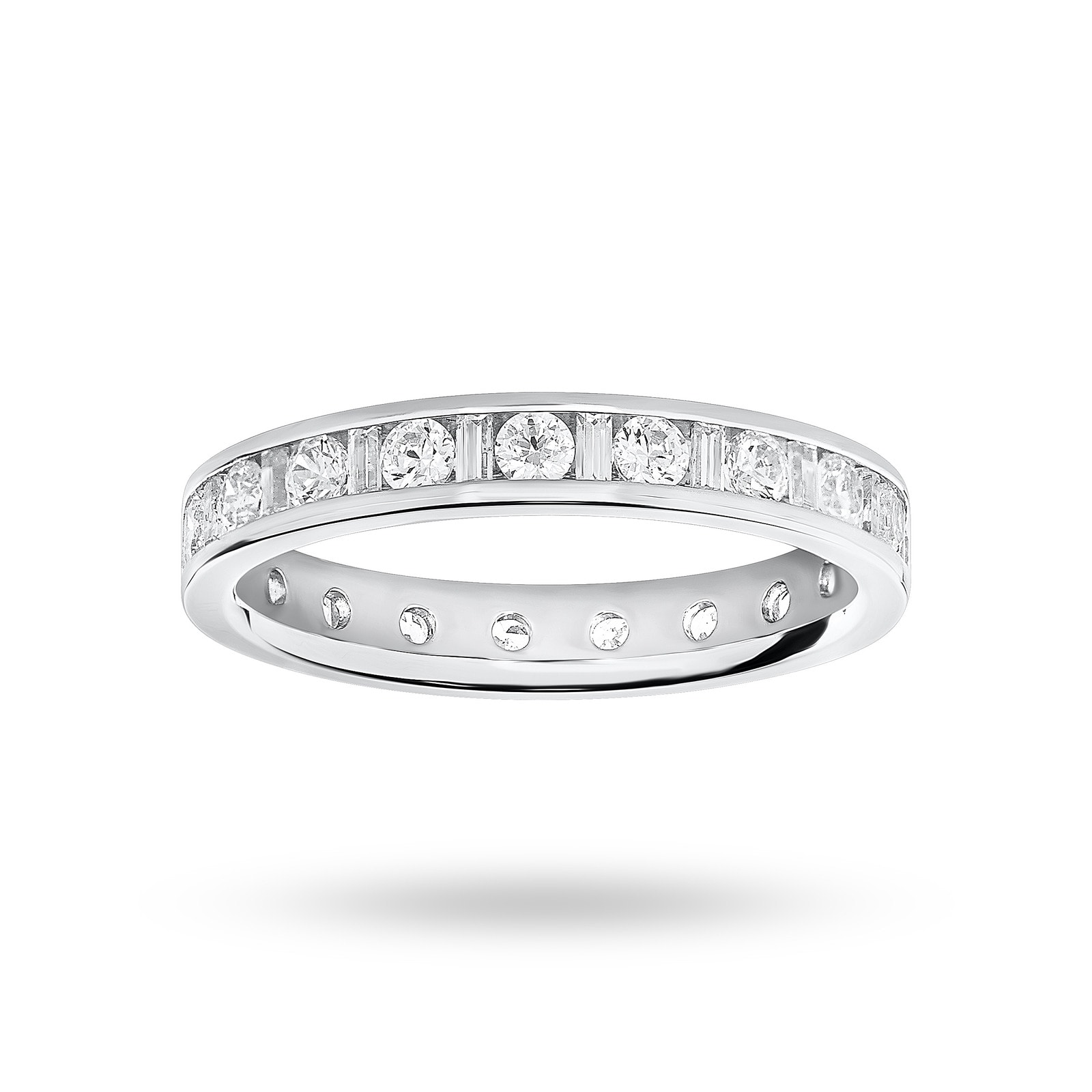 Platinum 1.00 Carat Dot Dash Channel Set Full Eternity Ring - Ring Size L