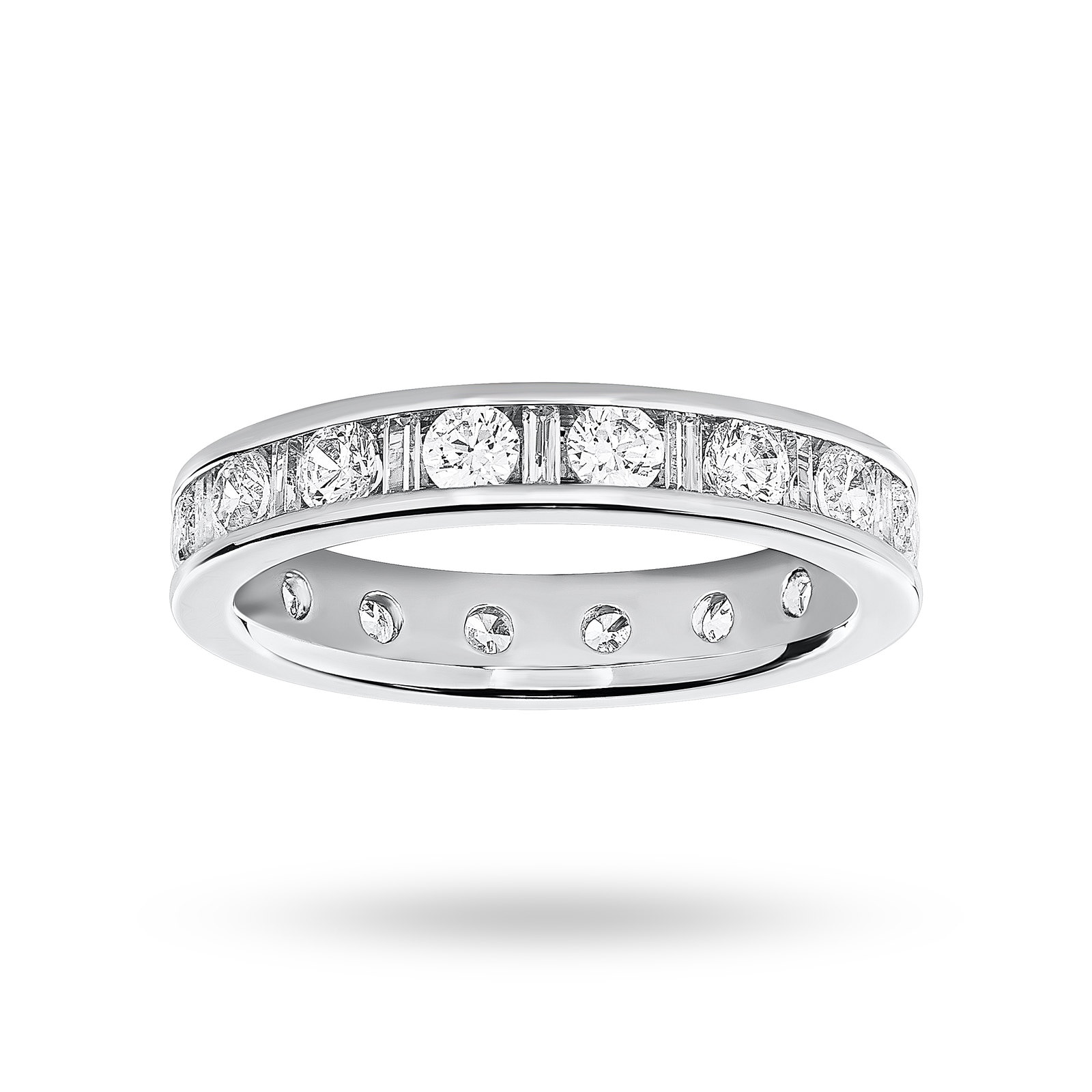 Platinum 1.50 Carat Dot Dash Channel Set Full Eternity Ring - Ring Size J