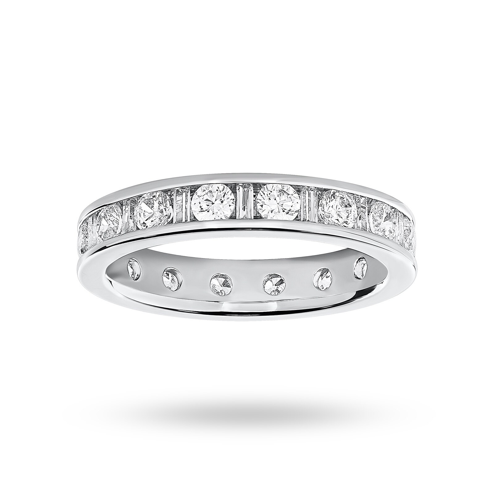 Platinum 1.50 Carat Dot Dash Channel Set Full Eternity Ring - Ring Size M